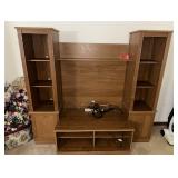 Large Oak Finish Entertainment Center