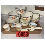 Vintage Enamelware Fruit & Floral Kitchen Mix