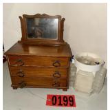 Miniature Antique Dresser Swing Mirror Box Set