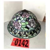 Tiffany-Style Pink Rose Stained Glass Shade