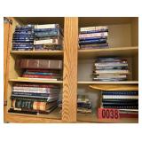 Shelf Assortment of Cookbooks & Fiction Books