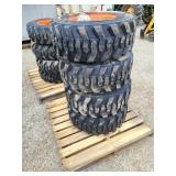 New/Unused Set of 4 12-16.5 Tires on Wheels for Bo
