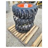 New/Unused Set of 4 10-16.5 Tires on Wheels for Bo