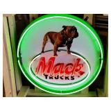 New/Unused Mack Trucks 36' Round Neon Sign