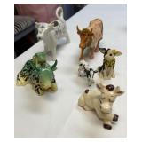 Vintage and Assorted Cow Figurines including Cow