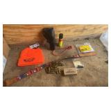 Hunting supplies, leather holster, ammo