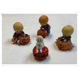 (5) Enesco 1981 Fall/Halloween Pieces and a