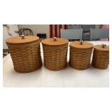 Longaberger canister, set with lids and