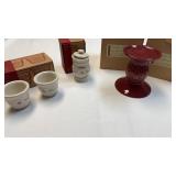 Longaberger pottery, (2) paprika pillar candle
