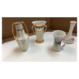 (4) assorted vintage vases/pitchers including