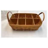 Longaberger pantry basket with wood divider, 2002