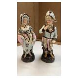 Pair of vintage bisque figurines 12 inch tall