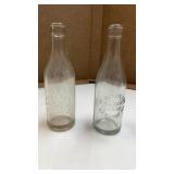(2) vintage glass bottles