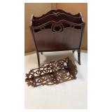 Vintage Victorian Wood Carved Corner Shelf & Wood