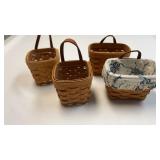 Longaberger (2) Chive baskets with leather loop