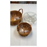 Longaberger Darning basket with leather handles,