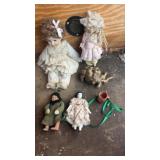 Collector dolls including bisque and porcelain