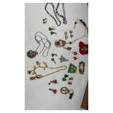 Lot of costume Christmas jewelry