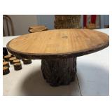 Wood serving/cake stand 5 1/2 inch tall top is