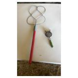 Rug beater, and strainer