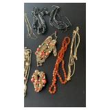 Large lot of costume jewelry, necklaces,