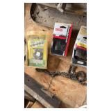 Chainsaw, chains grinder, kerosene heater, old