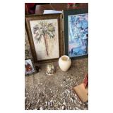 Flower vase, Santa Claus Nativity globe And