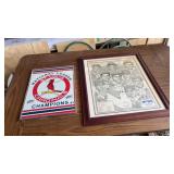 2 framed St Louis Cardinals collectibles
