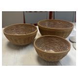 Longaberger Round Serving Bowl Baskets with