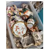 Five tubs of assorted vintage glassware