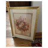 Gold framed Rose Picture 17.5 x 22