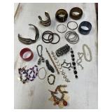 Large lot of bracelets, many metal, bangles, etc