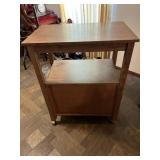 Wood Rolling Kitchen Cart with cutting board