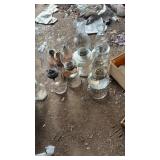 Several oil lamps