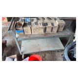 Two tier rolling metal cart, 24 wide 48