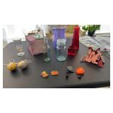 Large lot of glass items, including blown glass