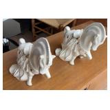 (2) ceramic horses, with gold trim
