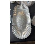Vintage mid-century hammered aluminum serving