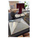 Metal wall decor, letters, knobs, hooks, McGill