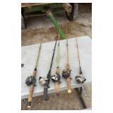 5 fishing poles