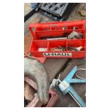 Working horn/siren, Tool case, C clamps, drill