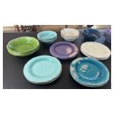 Melamine Dishes : (13) soup/ceral bowls, (4)