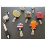 Retractable ID Badge Reels (8) some leather Chala