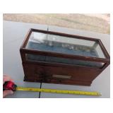 Glass and wood box "The Torsion Balance Co" empty