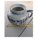 Stoneware pitcher "Boston the home of the bean"