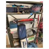 Metal Shelf & Contents