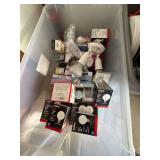 Tote Light Bulbs, Plastic Drawer Stack, Electronic Cords