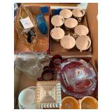 (3) Boxes Carnival Glass Coffee Cups