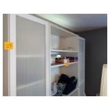 White Storage Cabinet With Shelves - 12â€ x 64â€ x 79.5â€ - ITEMS ON SHELF NOT INCLUDED