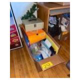 Box of Office/ School Supplies, Cash Box & Decoration